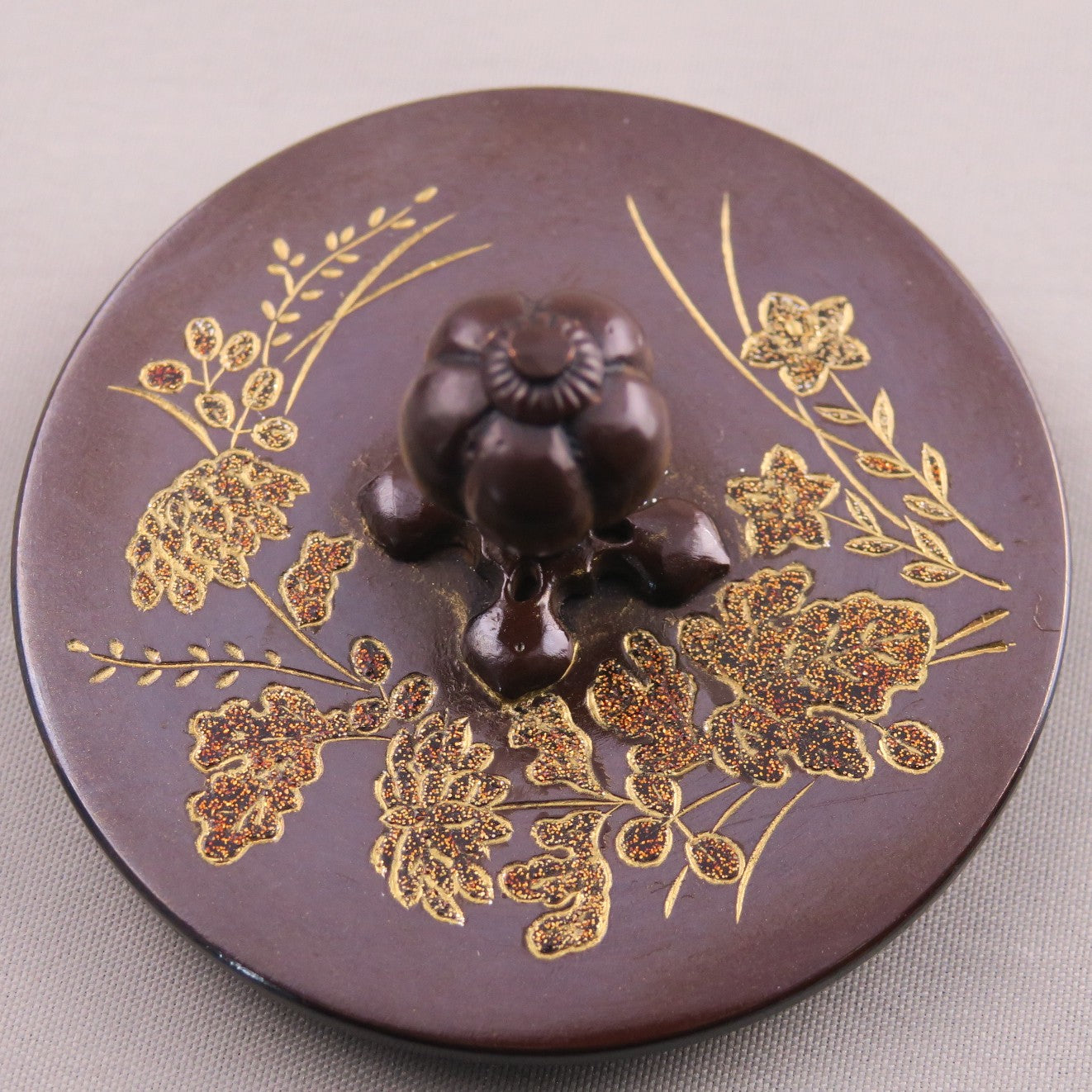 小鉄瓶 瓢形 秋草 金蒔絵