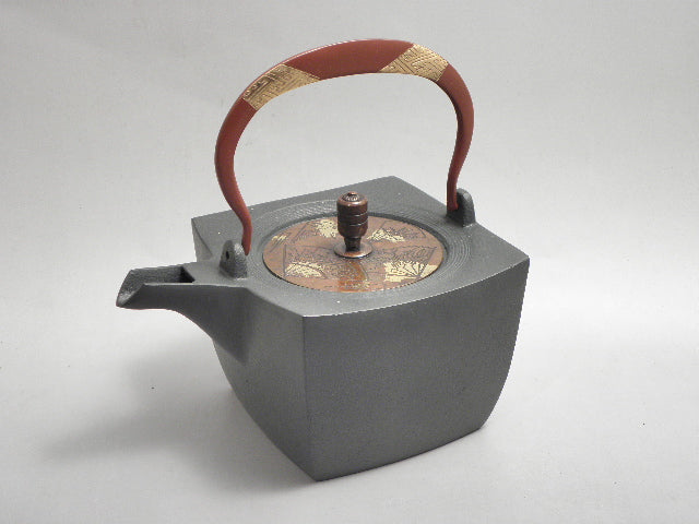 小鉄瓶 四方 D-1扇面 弦 黒紗綾(赤紗綾)