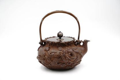 Kibundo copy Treasure bag shaped iron kettle with cloud dragon pattern