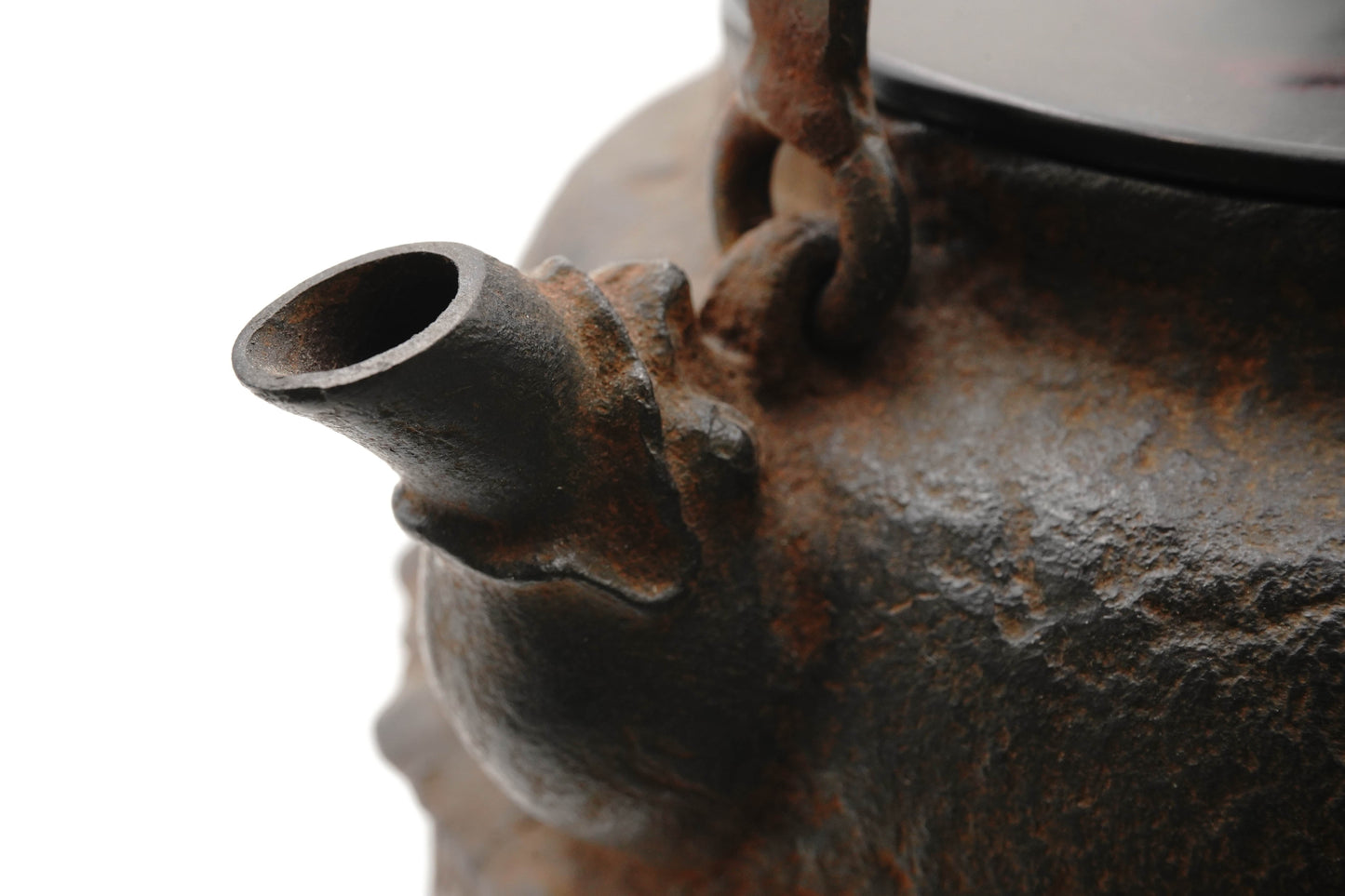 "Hannya Kankei"" Iron kettle with jujube-shaped feathers"