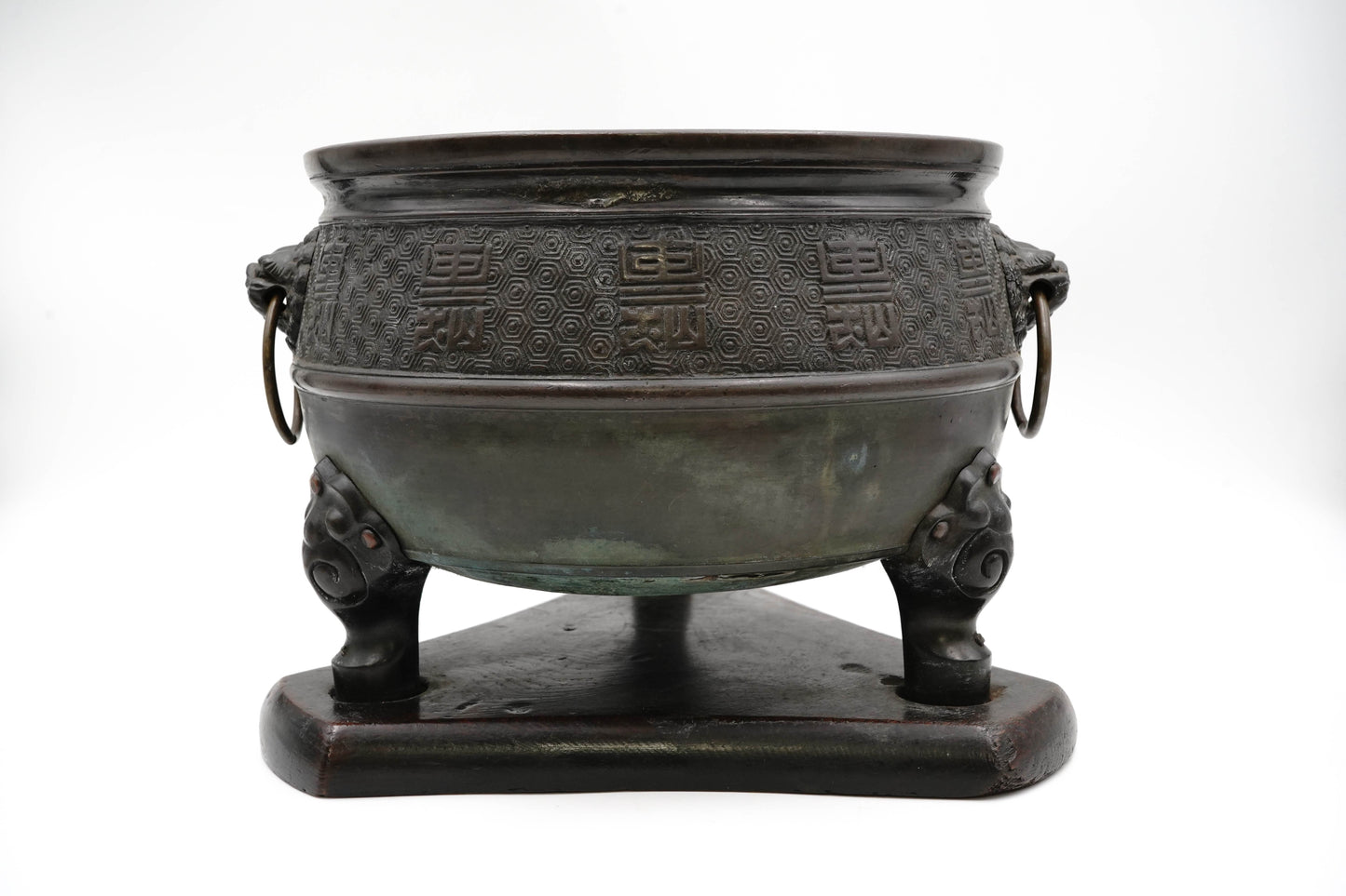 "Cast copper Auspicious character lion leg bottle hanger"