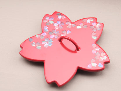 燗鍋　桜　赤漆 桜