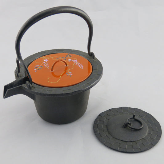 燗鍋　市松　橙漆　藤