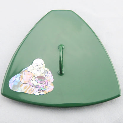 燗鍋　三角　緑漆　布袋