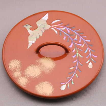 燗鍋　梅　橙漆 鳳凰
