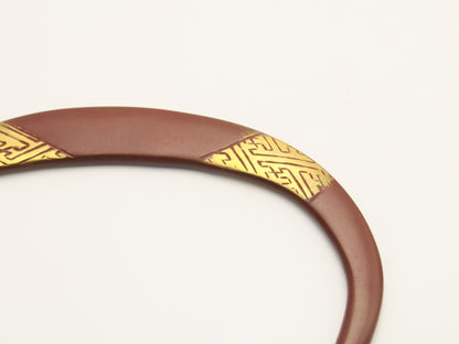 小鉄瓶　四方 D-2竹 弦 黒紗綾（赤紗綾）