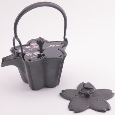 燗鍋  桜　黒漆 富士桜