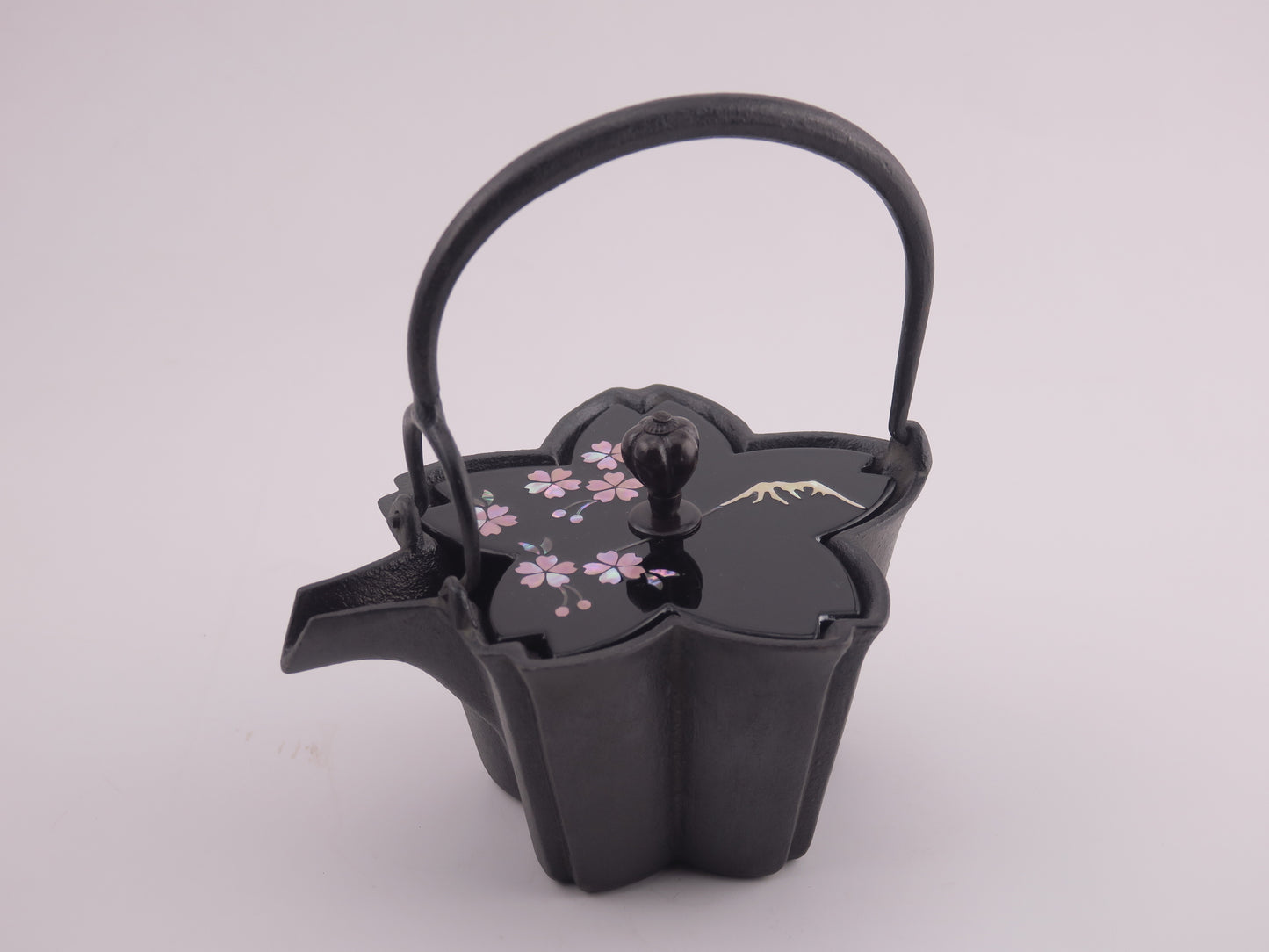 燗鍋  桜　黒漆 富士桜