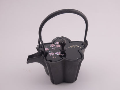 燗鍋  桜　黒漆 富士桜