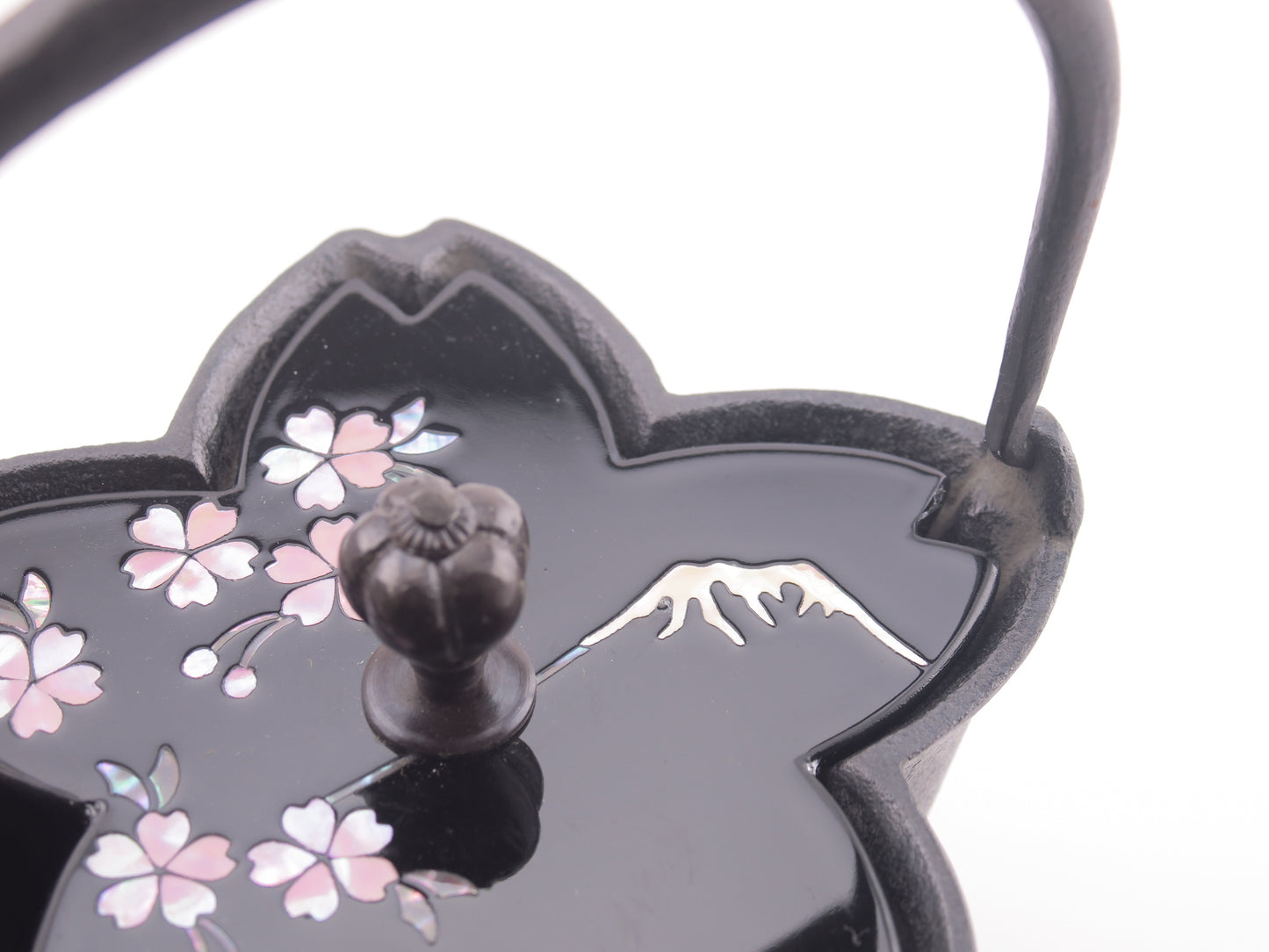 燗鍋  桜　黒漆 富士桜