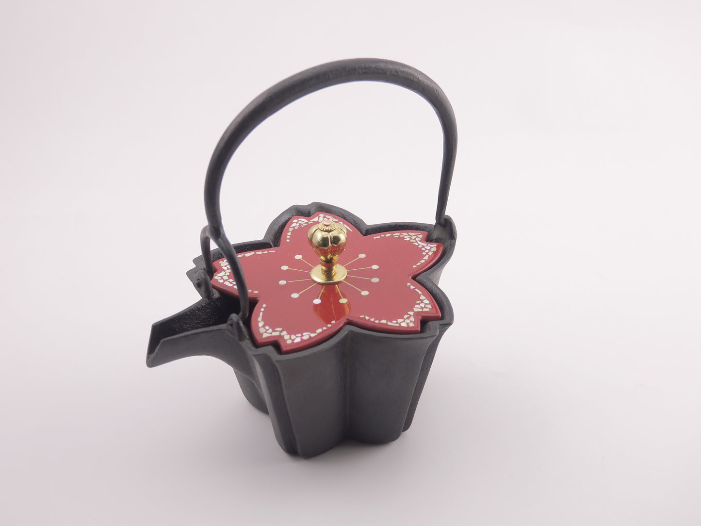 燗鍋　桜　赤漆  桜貝螺鈿