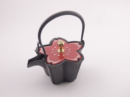 燗鍋　桜　赤漆  桜貝螺鈿