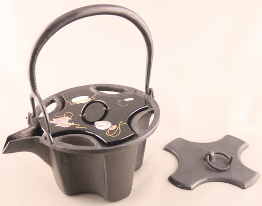 燗鍋　七宝　黒漆　宝尽くし