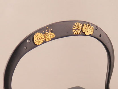 小鉄瓶　四方 D-2竹 弦 黒菊桐