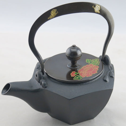 小鉄瓶　　瓢形　牡丹