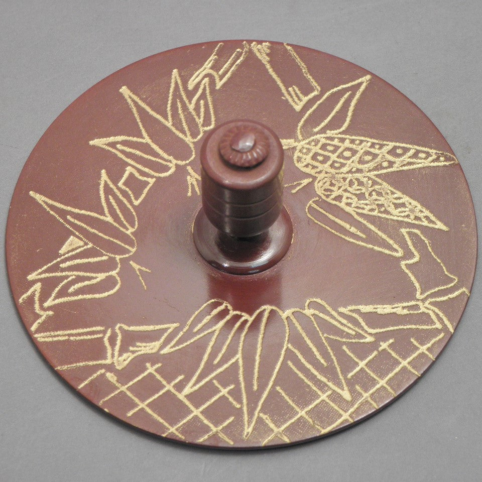 小鉄瓶　四方 D-2竹 弦 黒菊桐