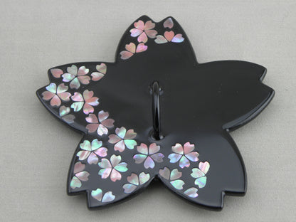 燗鍋　桜　黒漆 桜