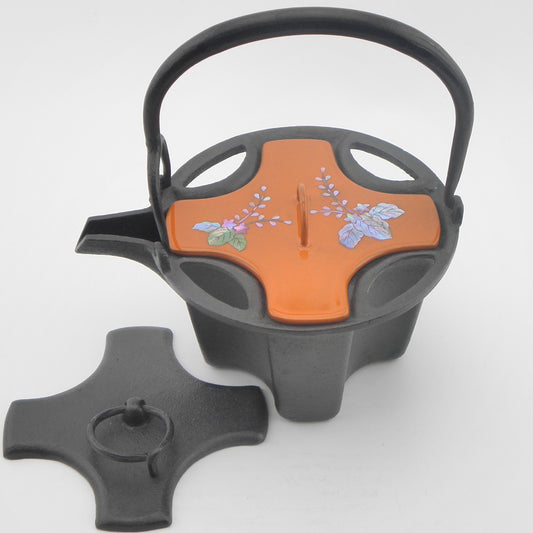 燗鍋　七宝　橙漆 七宝桐