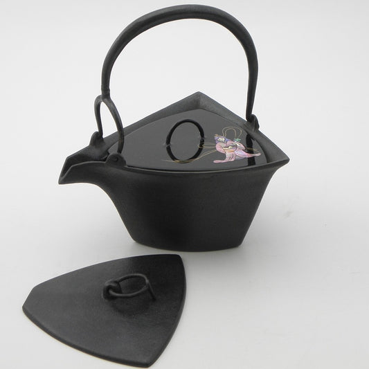 燗鍋　三角　黒漆　弁財天