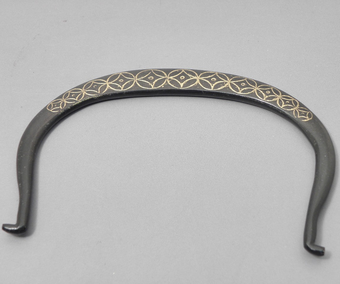 小鉄瓶 四方 D-1扇面 弦 黒七宝 (赤七宝）