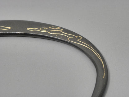 小鉄瓶　四方 D-2竹 弦 黒兎（赤兎）