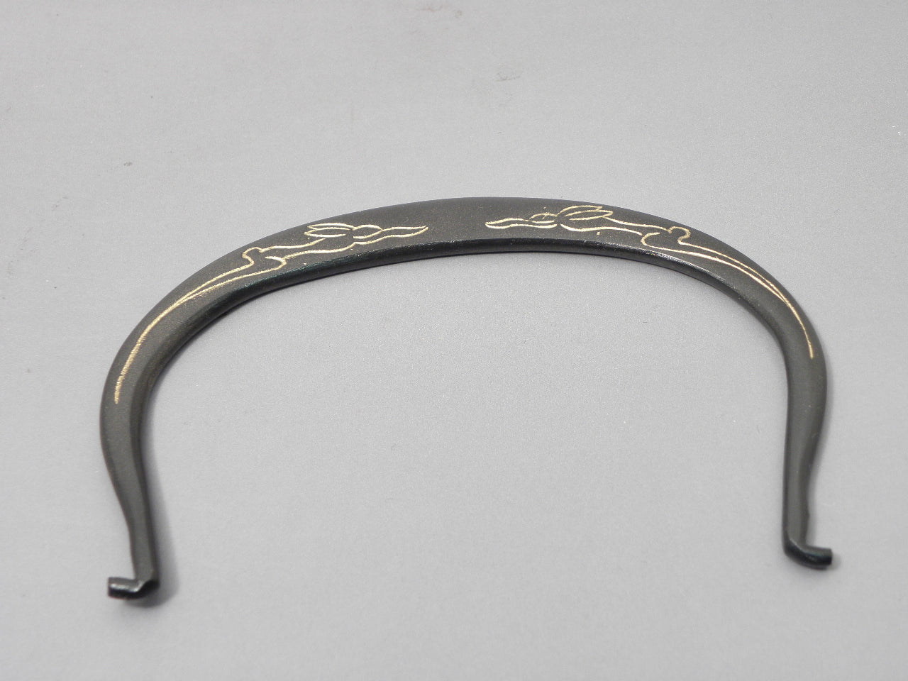 小鉄瓶　四方 D-2竹 弦 黒兎（赤兎）