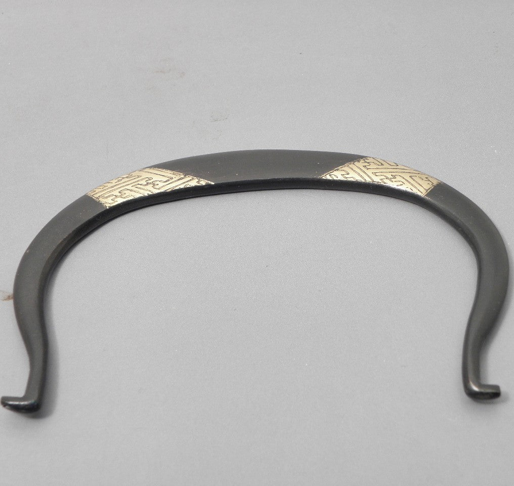 小鉄瓶　四方 D-1扇面 弦 黒紗綾（赤紗綾)