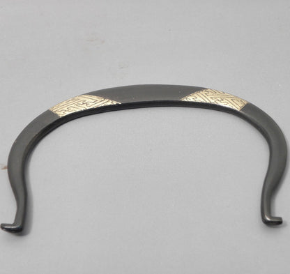 小鉄瓶　四方 D-1扇面 弦 黒紗綾（赤紗綾)