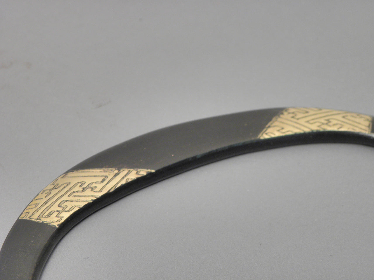 小鉄瓶　四方 D-1扇面 弦 黒紗綾（赤紗綾)