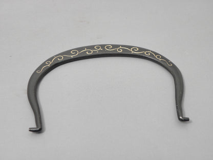 小鉄瓶　四方 D-2竹 弦 黒唐草（赤唐草）