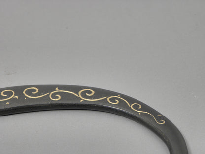 小鉄瓶　四方 D-2竹 弦 黒唐草（赤唐草）