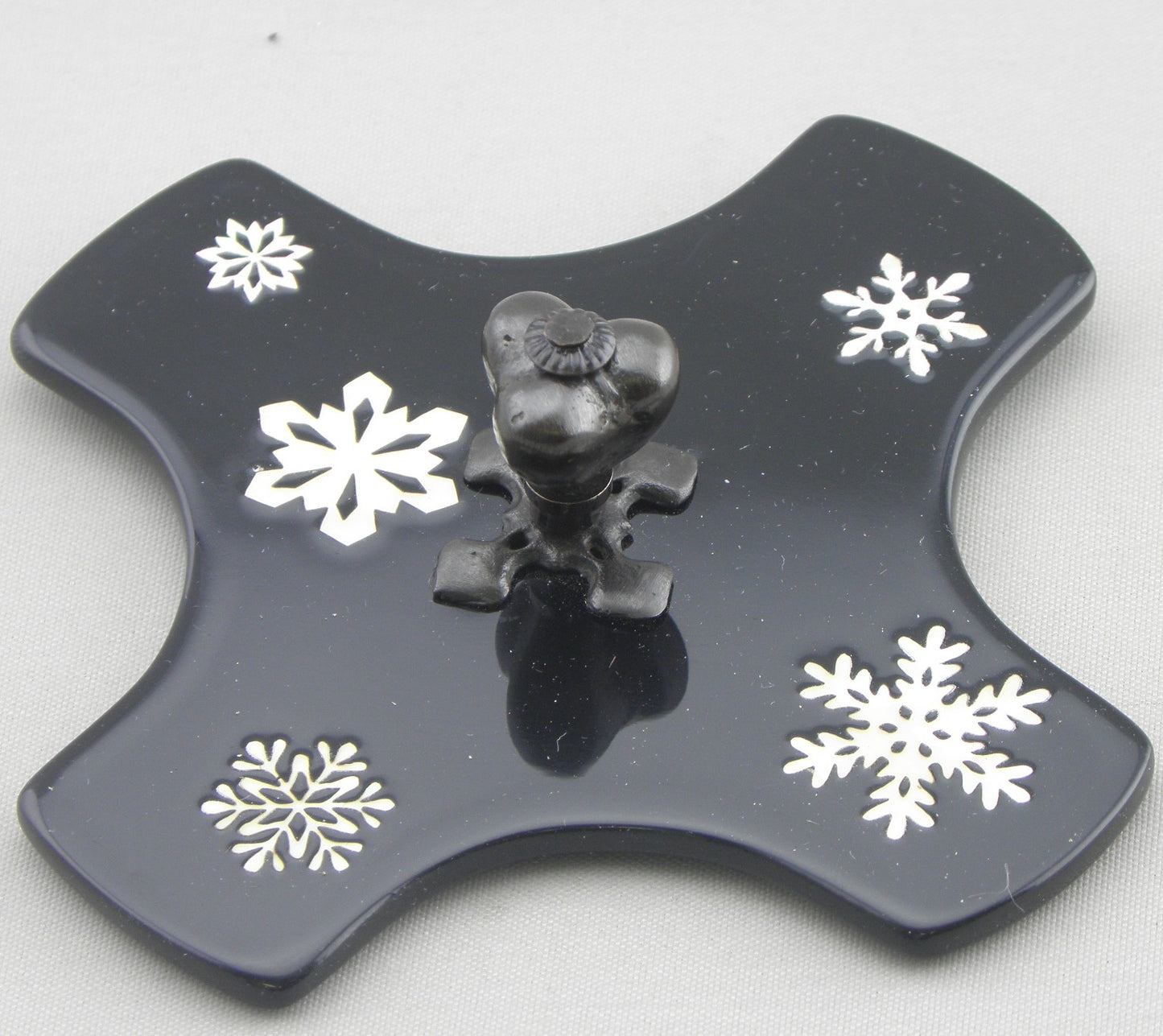 燗鍋　七宝　黒漆 雪の結晶