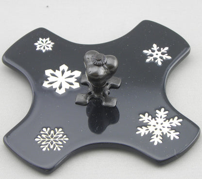 燗鍋　七宝　黒漆 雪の結晶