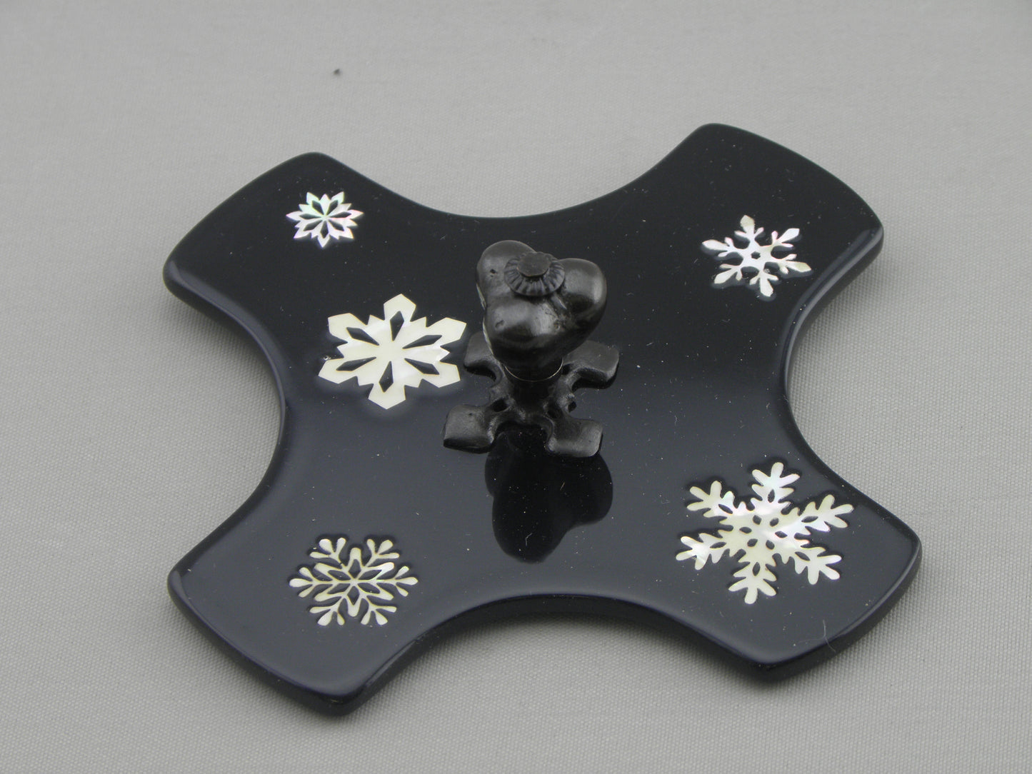 燗鍋　七宝　黒漆 雪の結晶