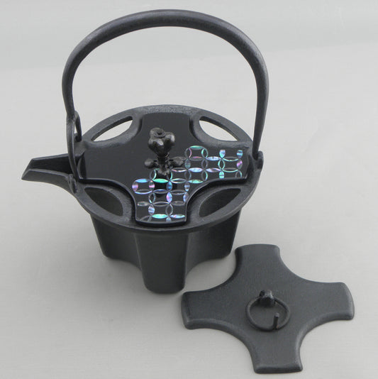 燗鍋　七宝　黒漆 七宝　