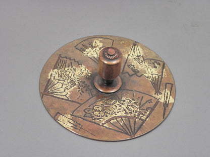 小鉄瓶　四方 D-1扇面 弦 黒兎(赤兎)