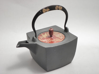 小鉄瓶　四方 D-2竹 弦 黒菊桐