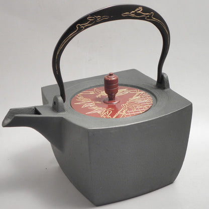 小鉄瓶　四方 D-2竹 弦 黒兎（赤兎）