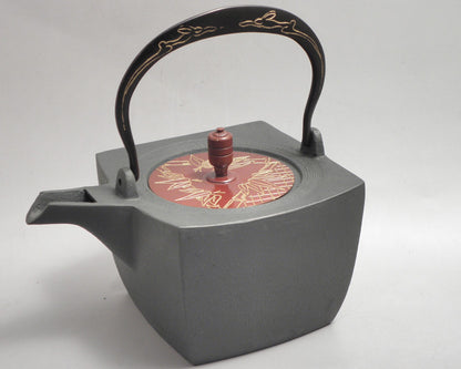 小鉄瓶　四方 D-2竹 弦 黒兎（赤兎）