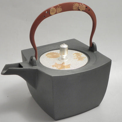 小鉄瓶　四方 D-3菊桐 弦 黒菊桐