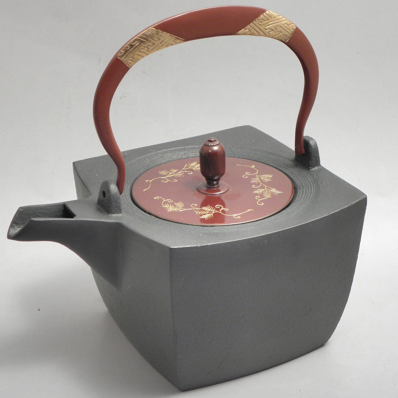四方 蓋 唐草 弦 黒紗綾 (朱紗綾)