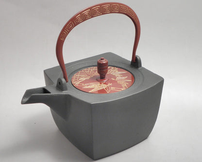 小鉄瓶　四方 D-2竹 弦 黒雷門（赤雷門）