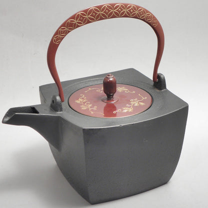 四方 蓋 唐草 弦 黒七宝 (朱七宝)