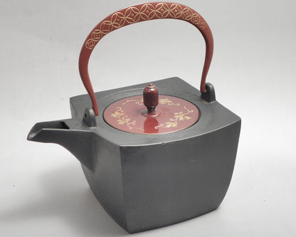 四方 蓋 唐草 弦 黒七宝 (朱七宝)